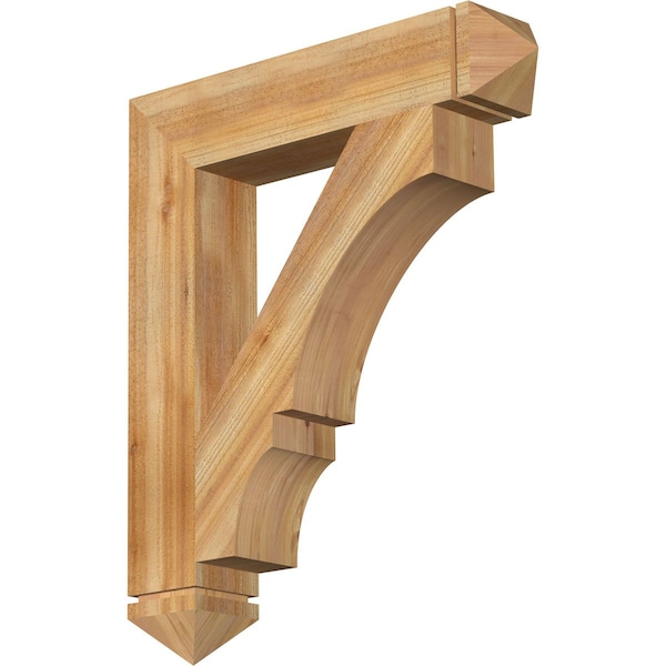 Ekena Millwork Balboa Arts & Crafts Rough Sawn Bracket, Western Red Cedar, 6"W x 32"D x 38"H BKT06X32X38BOA03RWR - main